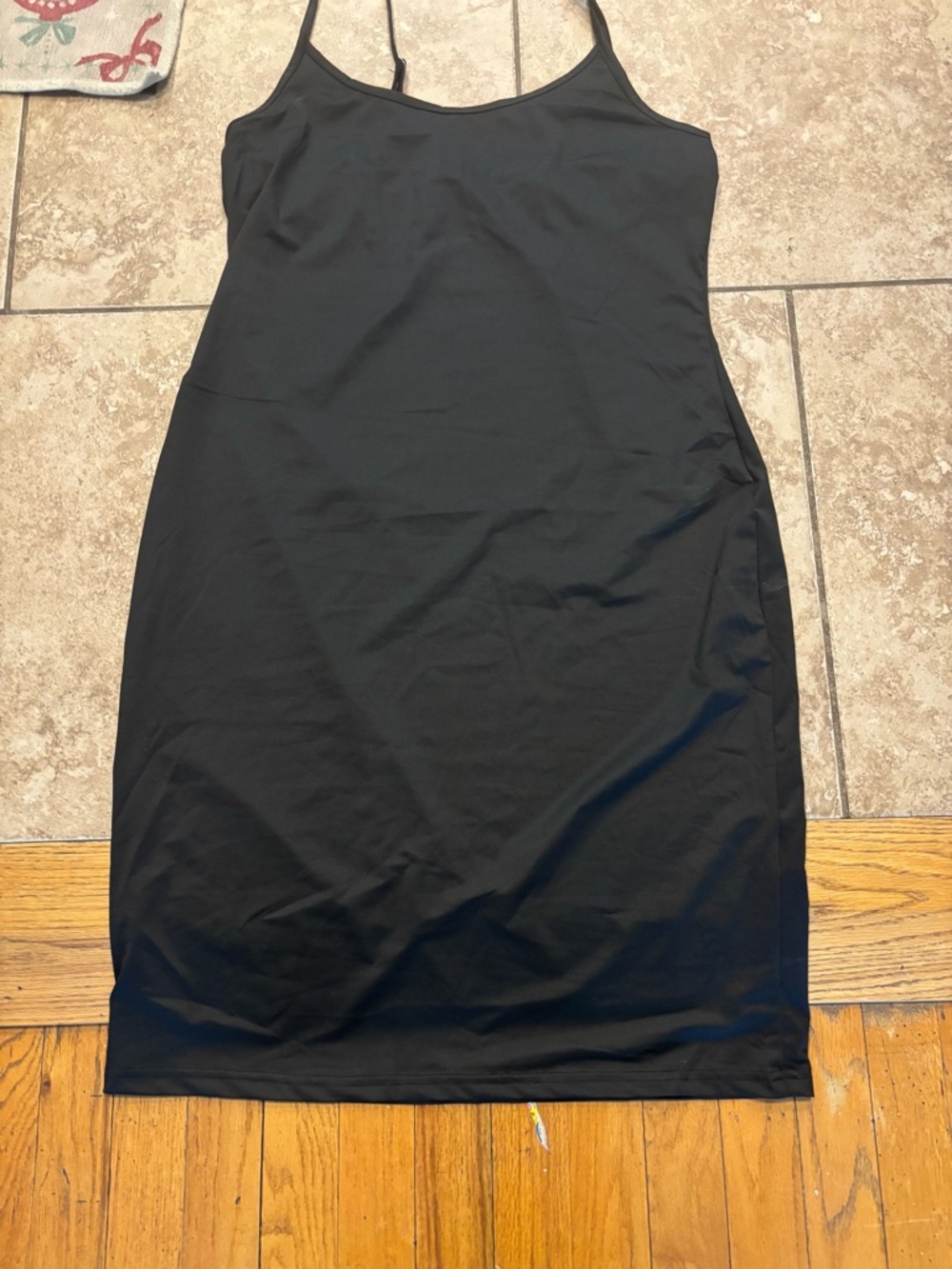 Cider black tank dress with long sleeve mesh overlay dress 1xL